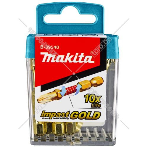 Бита крестообразная Impact Gold Torsion PZ2 50 мм C-form (10 шт) MAKITA (B-39540) купить в Гродно фото 4