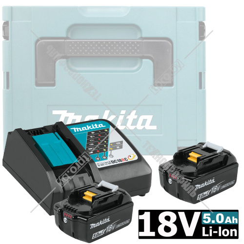 Аккумулятор BL1850B 5.0 Ah (2 шт) + зарядное DC18RC MAKITA (198311-6) купить в Гродно