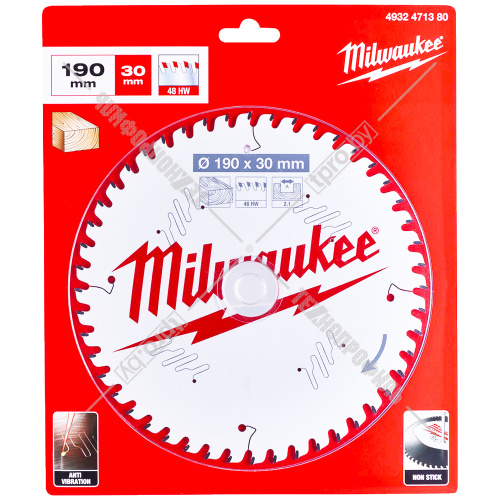 Пильный диск 190х2,1х30 мм Z48 Milwaukee (4932471380) купить в Гродно