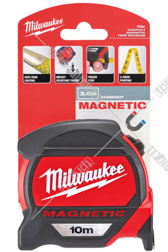 Рулетка магнитная Magnetic Tape Premium (10 м) Milwaukee (48227310) купить в Гродно