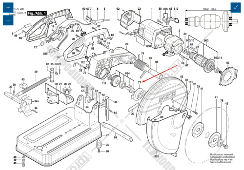 Крышка редуктора к GCO 2000 BOSCH (1619P03806) купить в Гродно фото 2