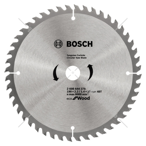 Пильный диск 190х2,2х20/16 мм Z48 ECO for Wood BOSCH (2608644378) купить в Гродно фото 2