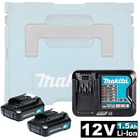 Набор PSK MKP1SY122: аккумуляторы BL1016B (1,5 Ah / 2 шт) + зарядное DC10SB MAKITA (197652-7) купить в Гродно Набор PSK MKP1SY122: аккумуляторы BL1016B (1,5 Ah / 2 шт) + зарядное DC10SB MAKITA (197652-7) купить в Гродно