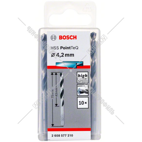 Сверло по металлу 4,2х75 мм HSS PointTeQ BOSCH (2608577210) купить в Гродно