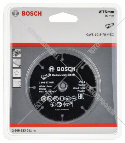Универсальный отрезной круг 76х1х10 мм Multi Wheel BOSCH (2608623011) купить в Гродно