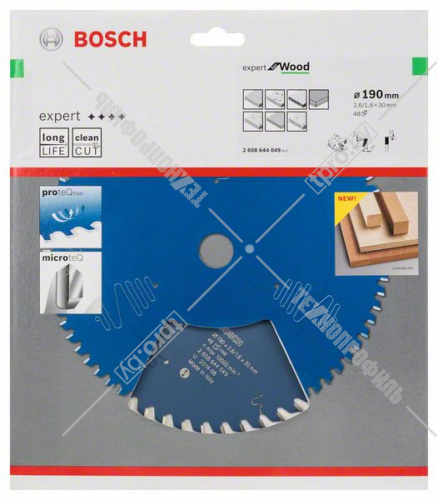 Пильный диск 190x2,6х30 мм Z48 Expert for Wood BOSCH (2608644049) купить в Гродно