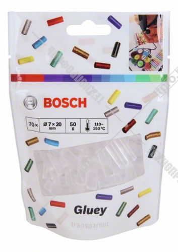 Клеевые стержни для ручки Gluey 7x20 мм (70 шт) BOSCH (2608002004) купить в Гродно