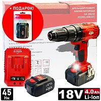 Дрель-шуруповерт аккумуляторная ДА 18СЛ2 (USB адаптер-фонарь в подарок) ELITECH (Е2201.006.02) купить в Гродно