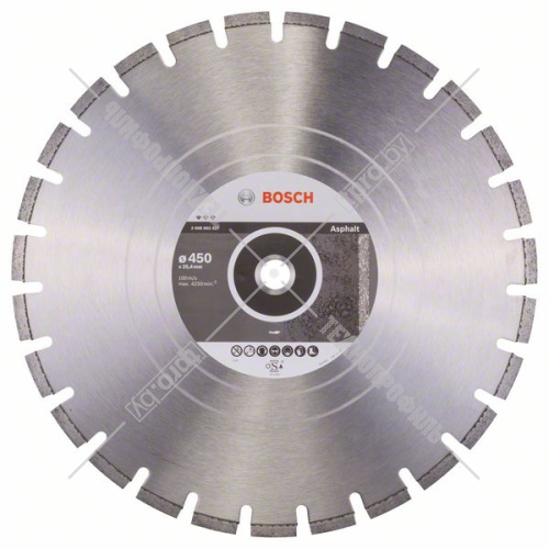 Алмазный круг Standart for Asphalt 450x25,4 мм BOSCH (2608602627) купить в Гродно