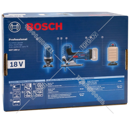 Лобзик аккумуляторный GST 185-LI Professional BOSCH (06015B2021) купить в Гродно фото 3