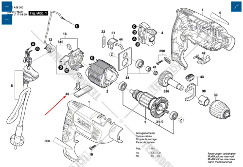 Кнопка реверса к PSB 650/600/750 BOSCH (2609003180) купить в Гродно фото 6