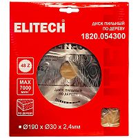 Пильный диск 190х2,4х30 мм Z48 по дереву ELITECH (1820.054300) купить в Гродно