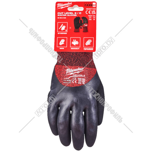 Защитные зимние перчатки (Ур.3 / размер 11/XXL / 1 пара) с защитой от порезов Milwaukee (4932471350) купить в Гродно