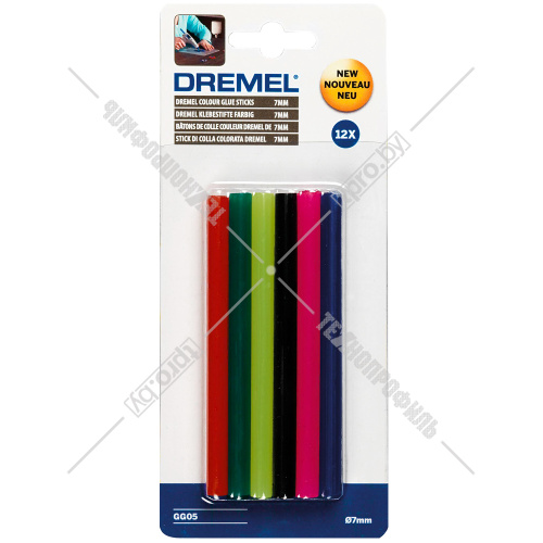 (GG05) Клеевые цветные стержни 7 мм (12 шт) Dremel (2615GG05JA) купить в Гродно