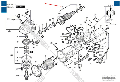 Якорь к углошлифмашине GWS 660 / 7-125 BOSCH (1604010429) купить в Гродно фото 2