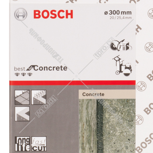 Алмазный круг Best for Concrete 300х20/25,4 мм BOSCH (2608602657) купить в Гродно фото 4