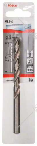 Сверло по металлу HSS-G 8x75x117 мм BOSCH (2608585932) купить в Гродно