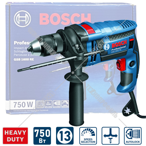 Дрель ударная GSB 1600 RE Professional BOSCH (0601228200) купить в Гродно