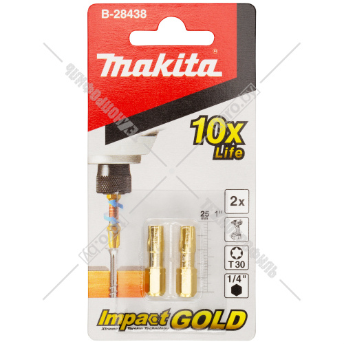 Бита Impact Gold Torsion T30 25 мм C-form (2 шт) MAKITA (B-28438) купить в Гродно