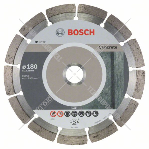 Алмазный круг Standard for Concrete 180х22,23 мм BOSCH (2608603242) купить в Гродно фото 2
