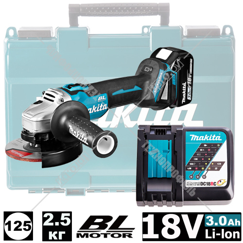 Угловая шлифмашина аккумуляторная DGA504RF (DGA 504 RF) MAKITA купить в Гродно