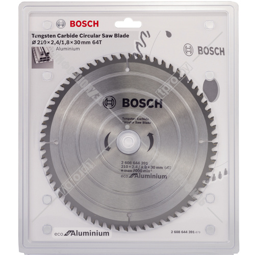 Пильный диск 210х2,4х30 мм Z64 ECO for Aluminium BOSCH (2608644391) купить в Гродно