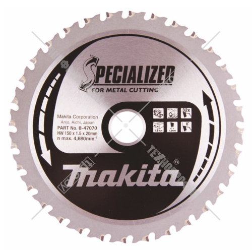 Пильный диск по металлу 150x1,5х20 мм Z32 MAKITA (B-47070) купить в Гродно