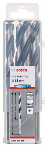 Сверло по металлу 11х142 мм HSS PointTeQ (5 шт) BOSCH (2608577278) купить в Гродно