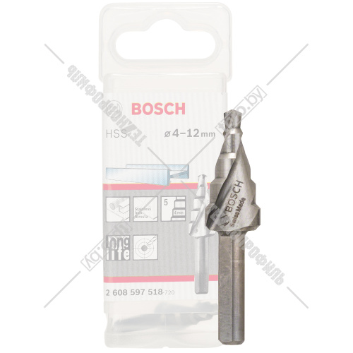 Сверло ступенчатое HSS 4-12 мм по металлу BOSCH (2608597518) купить в Гродно