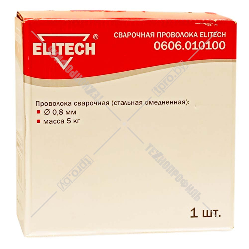 Проволока сварочная омедненная (ф 0,8 мм / 5 кг) ELITECH (0606.010100) купить в Гродно фото 2