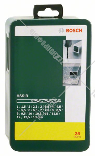 Набор сверл по металлу HSS-R 1-13 мм (25 шт) BOSCH (2607019446) купить в Гродно фото 2