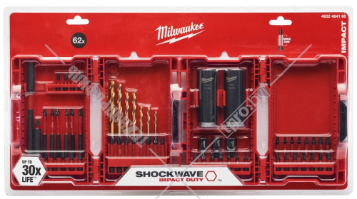 Набор бит и сверл Shockwave Impact Duty (62 шт) Milwaukee (4932464168) купить в Гродно