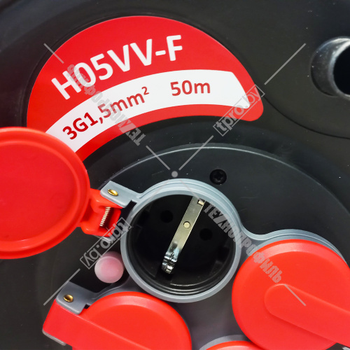 Удлинитель на катушке H05VV-F 3G1.5 (50 м / 4 x 230V) Feirol (114014) купить в Гродно фото 3