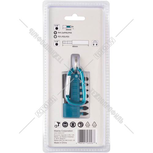 Набор ударных бит Impact Black 25 мм (8 шт) с карабином MAKITA (E-11994) купить в Гродно фото 2