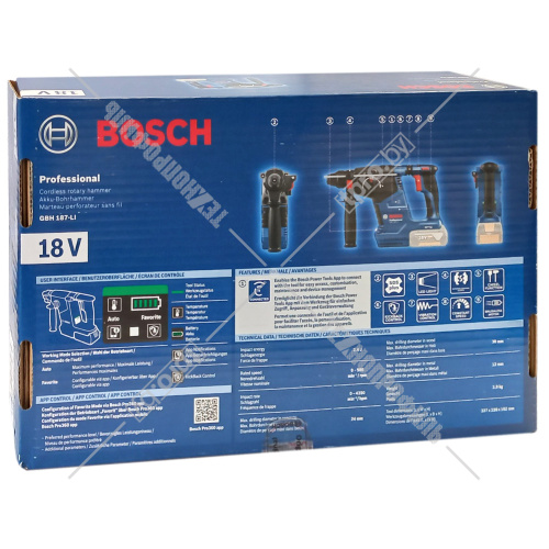 Перфоратор аккумуляторный GBH 187-LI Professional BOSCH (0611923020) купить в Гродно фото 3