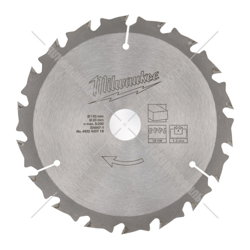 Пильный диск 140x1,3х20 мм Z18 (для аккумуляторных пил) Milwaukee (4932430719) купить в Гродно фото 2
