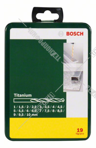 Набор сверл по металлу 1 - 10 мм HSS-TiN (19 шт) BOSCH (2607019437) купить в Гродно фото 2