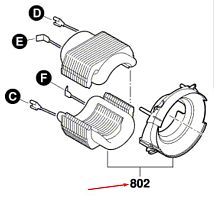 Узел статора к углошлифмашине GWS 26-230 LVI BOSCH (1607000C4M) купить в Гродно