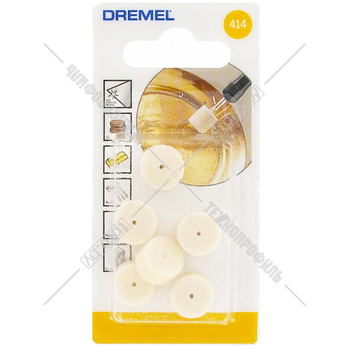 (414) Полировальный круг войлочный / 13 мм (6 шт) Dremel (2615041432) купить в Гродно