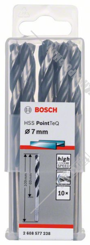 Сверло по металлу 7,0х109 мм HSS PointTeQ (10 шт) BOSCH (2608577238) купить в Гродно