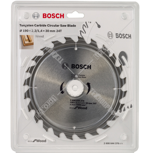 Пильный диск 190х2,2х30 мм Z24 ECO for Wood BOSCH (2608644376) купить в Гродно