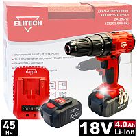Дрель-шуруповерт аккумуляторная ДА 18СЛ2 ELITECH (Е2201.006.02) купить в Гродно