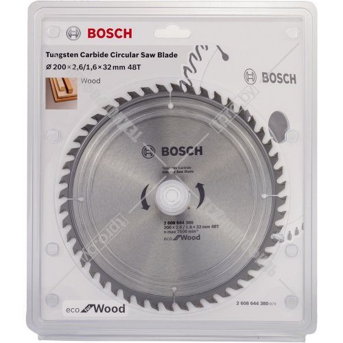 Пильный диск 200х2,6х32 мм Z48 ECO for Wood BOSCH (2608644380) купить в Гродно