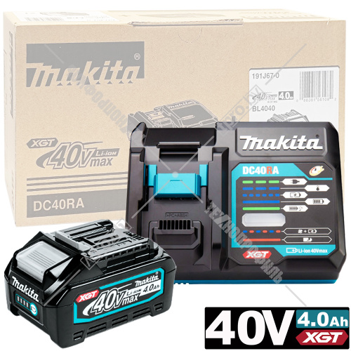 Аккумулятор BL4040 XGT 40V max (1 шт x 4.0 Ah) + зарядное DC40RA MAKITA (191J67-0) купить в Гродно