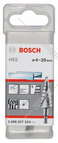 Ступенчатое сверло HSS 4-20 мм BOSCH (2608597524) купить в Гродно фото 2