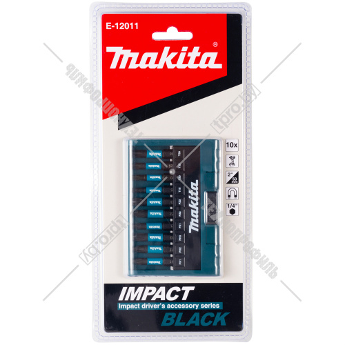 Набор ударных бит Impact Black 50 мм (10 шт) MAKITA (E-12011) купить в Гродно