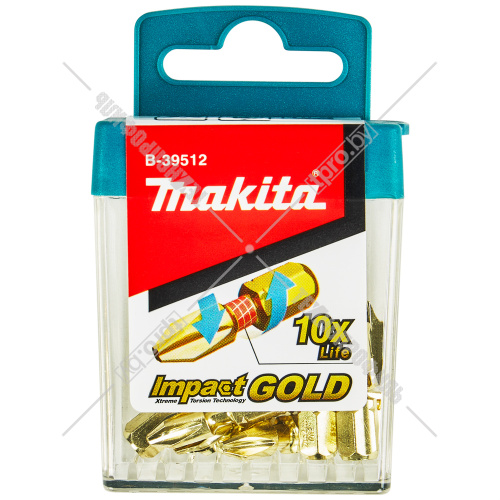 Бита крестообразная Impact Gold PH2 25 мм C-form (15 шт) MAKITA (B-39512-10) купить в Гродно фото 3