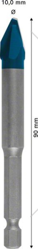 Сверло по керамограниту 10х90 мм Expert HEX-9 HardCeramic BOSCH (2608579509) купить в Гродно фото 2